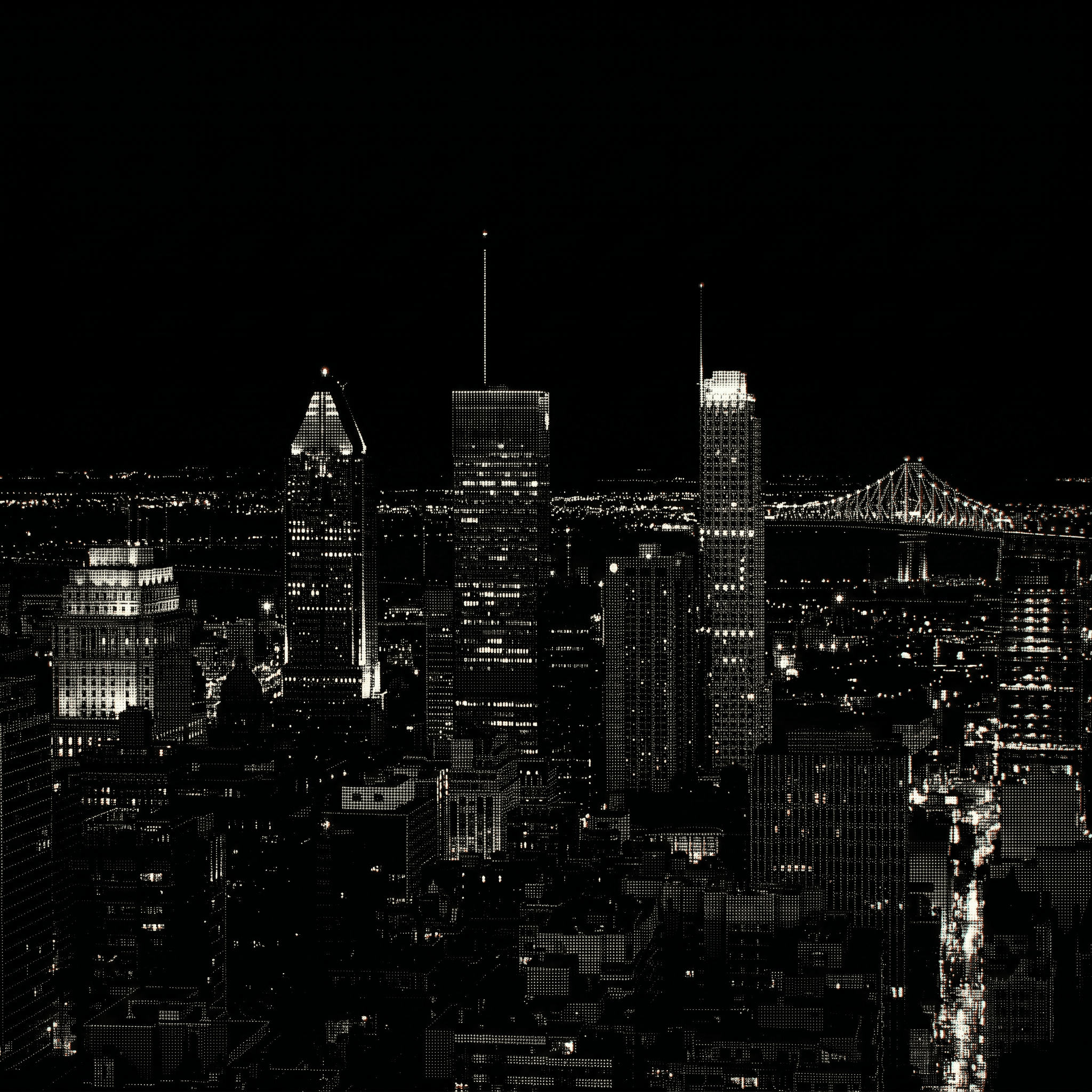 Montréal — skyline dot-matrix · bureau Épidou